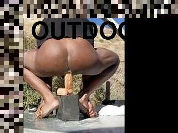 papa, énorme, masturbation, en-plein-air, public, amateur, anal, gay, black, doigtage