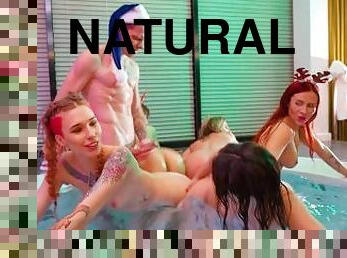 orgie, fête, public, amateur, sexe-de-groupe, cognage, naturel, bite, poupée