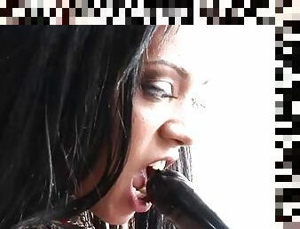 Monster black cock leaves aaliyah brown with a mouthful of cum