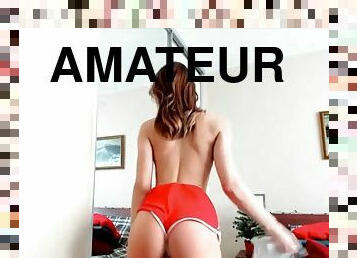 amateur, ados, salope, webcam, solo, fessée, taquinerie