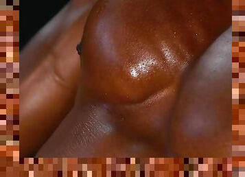 Muscular Black Hunk Echo XX Teases Himself And Masturbates