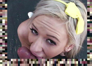 Kaylee Hilton tastes horny dick with smile