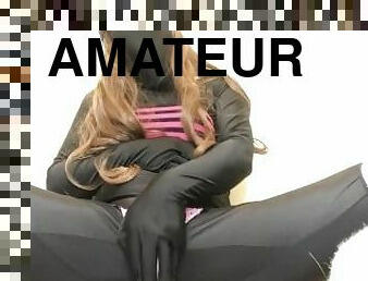 masturbation, amateur, ejaculation-sur-le-corps, énorme-bite, travesti, ladyboy, fétiche, solo, lait, sexe-habillé