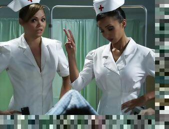 Great threesome sex scene with 2 slutty nurses - Shay Jordan