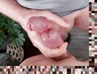 papa, poilue, vieux, amateur, mature, ejaculation-sur-le-corps, énorme-bite, gay, maison, branlette