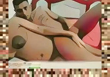 amador, indiano, casal, webcam, personagem, anime, 3d