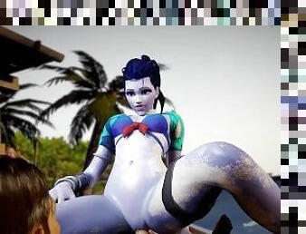 Widowmaker Sex on the beach  Overwatch Porn Parody