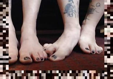 Barefoot Foot Party Play Black Toenails