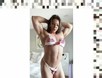 cul, amateur, milf, solo, tchèque, musclé