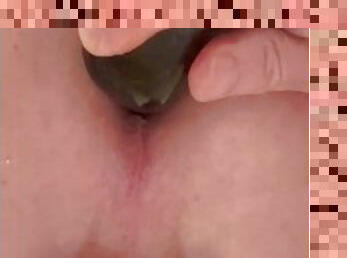 extrême, énorme, masturbation, anal, mature, black, doigtage, gode, solo, lait