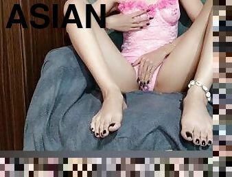 asiático, orgasmo, cona-pussy, babes, brinquedo, árabe, massagem, dedos, suja, webcam