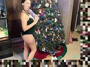 enorme, masturbación, orgasmo, coño-pussy, squirting, juguete, consolador, traviesa, a-solas, navidad