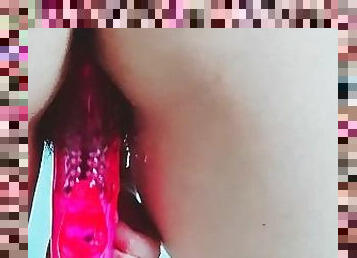 asiatique, cul, masturbation, chatte-pussy, ados, jouet, mignonne, belle, gode, coréen