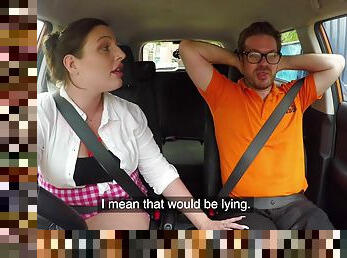 Ryan Ryder pleasures her driving instructor in the car