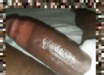 Tyson's Stroking his Big Black dick closeup!