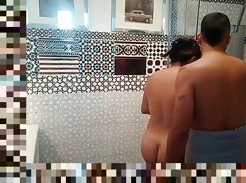 banyo-yapma, büyük-göğüsler, kıç-butt, duş