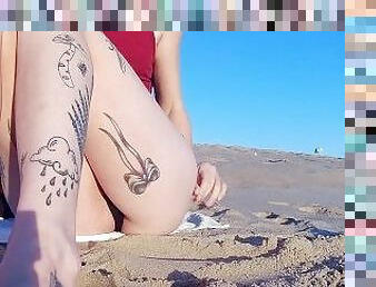 im-freien, pissen, öffentliche, dilettant, kam, strand, voyeur, füße, allein, tattoo