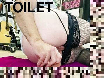 anal, gay, point-de-vue, toilette, webcam, gode, méchant, fétiche, solo