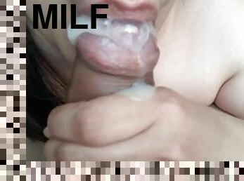Milf getting a Big Load of Cum In Her Mouth