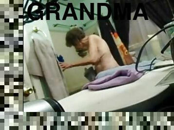 grand-mère, amateur, granny, cam, espion, voyeur, point-de-vue, solo