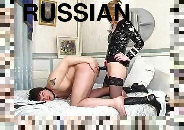 russin, strapon, anal-sex, spielzeug, füße, strümpfe, europäische, euro, fetisch, domina