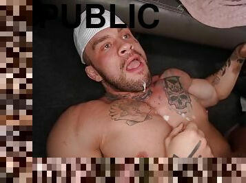 Cheated straight guy fucks jock in the ass in public van outdoors