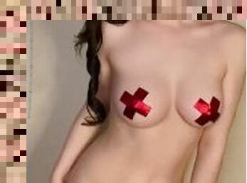 Teasing with my crosses on my nipples