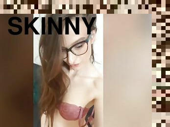 lunettes, poilue, masturbation, chatte-pussy, maigre, amateur, hardcore, webcam, fétiche, solo