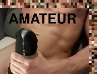 masturbation, amatör, cumshot, gigantisk-kuk, avrunkning, sprut, webbkamera, ensam, kuk