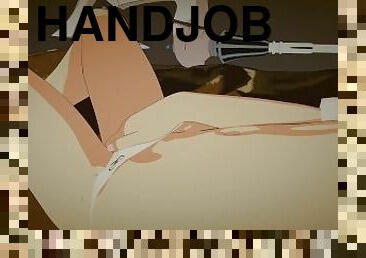 onani, handjob, fingret, truser, anime, 3d, alene