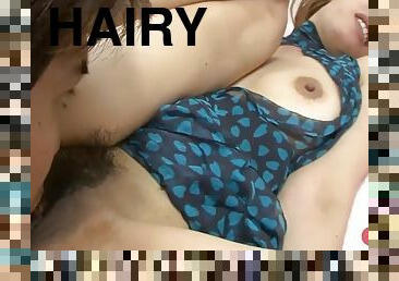 Horny guy stuffs iori mizukis hairy sushi with with his tiny fish stick