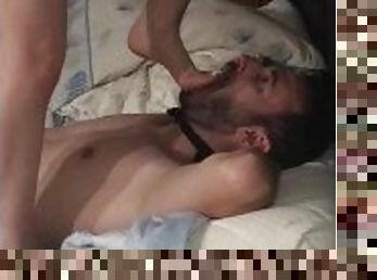 GAG FEET!!! Stepsister ties him up to play but tortures him mercilessly (part one)