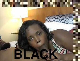 Black dude nuts in ebony girl mouth
