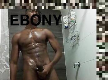 baignade, énorme, masturbation, amateur, ébène, ejaculation-interne, black, ejaculation, douche, solo