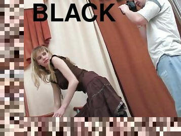 She fucks a photographer in black pantyhose