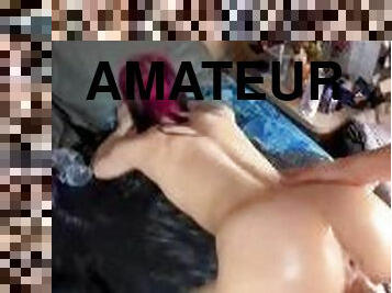 cul, levrette, chatte-pussy, amateur, butin, serrée, parfait, blanc, réalité, bite