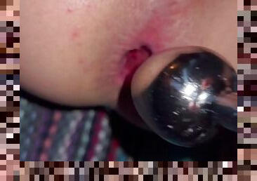 Rosebuds XXL anal plug, gape close up