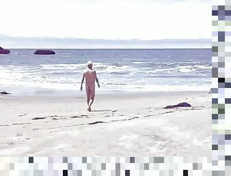 Taking a stroll at Bonny Doon nude beach in CA