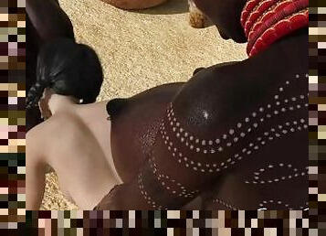 18yo Wednesday Anal Fucked by African Tribe FUTAS with Huge Cocks