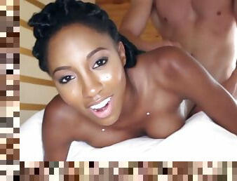 Smalltits ebony teen cum