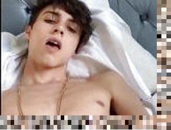 Celebrity Twink jerks, moans, and shows off his hole