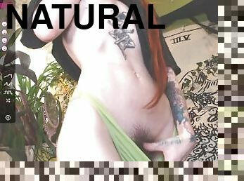 Goth girl tease bush!! natural hairy girl