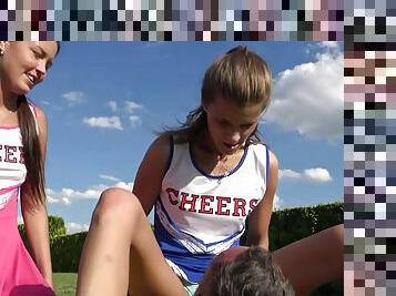 Cheerleader choking fun by Femdom Austria
