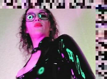 Fetish Mistress Dominatrix Eva Latex Goddess Femdom Teacher Sexy Milf Vinyl BDSM Solo Kink Glasses