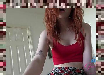Cute redhead with braces eats her pussy and plays with her POV Scarlet Heaven