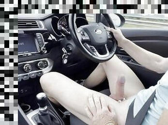 masturbation, amateur, voiture, solo