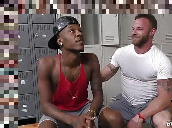 Bearded white man gets assfucked by a black man
