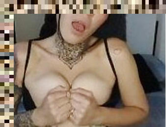 Smoking girl shakes her pierced tits Tattooed Colombian - Juanita Rivas