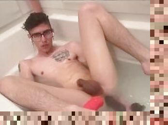 baden, masturbieren, anal-sex, homosexuell, dildo, allein, twink