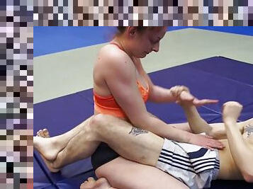 Mixed wrestling - with a Mounted Triangle